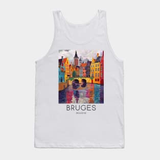 A Pop Art Travel Print of Bruges - Belgium Tank Top